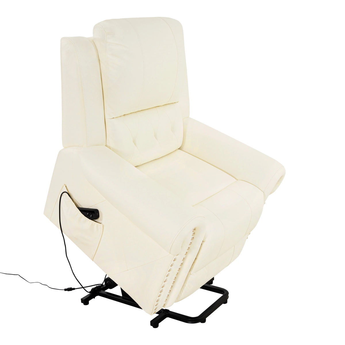 Oversized Leather Power Lift Recliner Chair with Footrest H10929