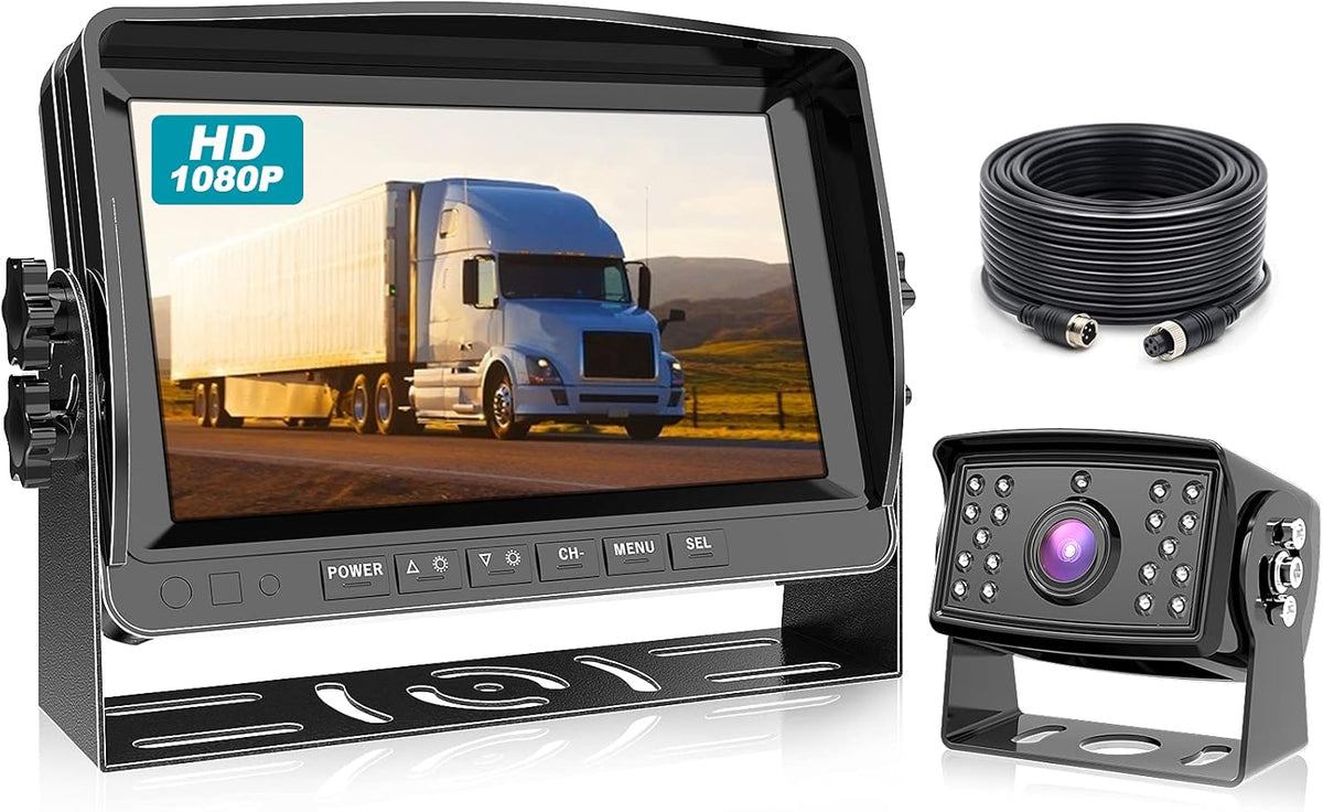 9'' 1080P Backup Camera System Kit with IP69 Waterproof Rear View Camera I675