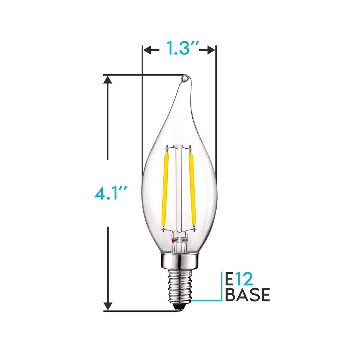 24 Pack Dimmable 4W LED Candelabra Bulbs E12 Base L4278