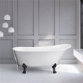 White Soaking Clawfoot Tub with External Drain H651