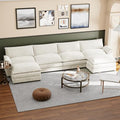 Dark Grey Chenille U Shaped Modular Sofa with Ottoman I7438