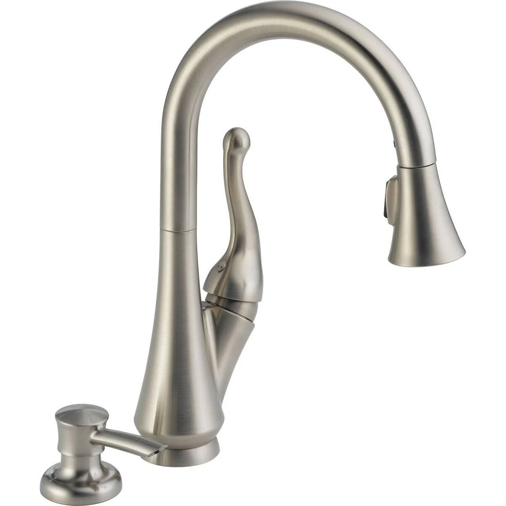 Single Handle Pull-Down Kitchen Faucet with Soap Dispenser Chrome I148535