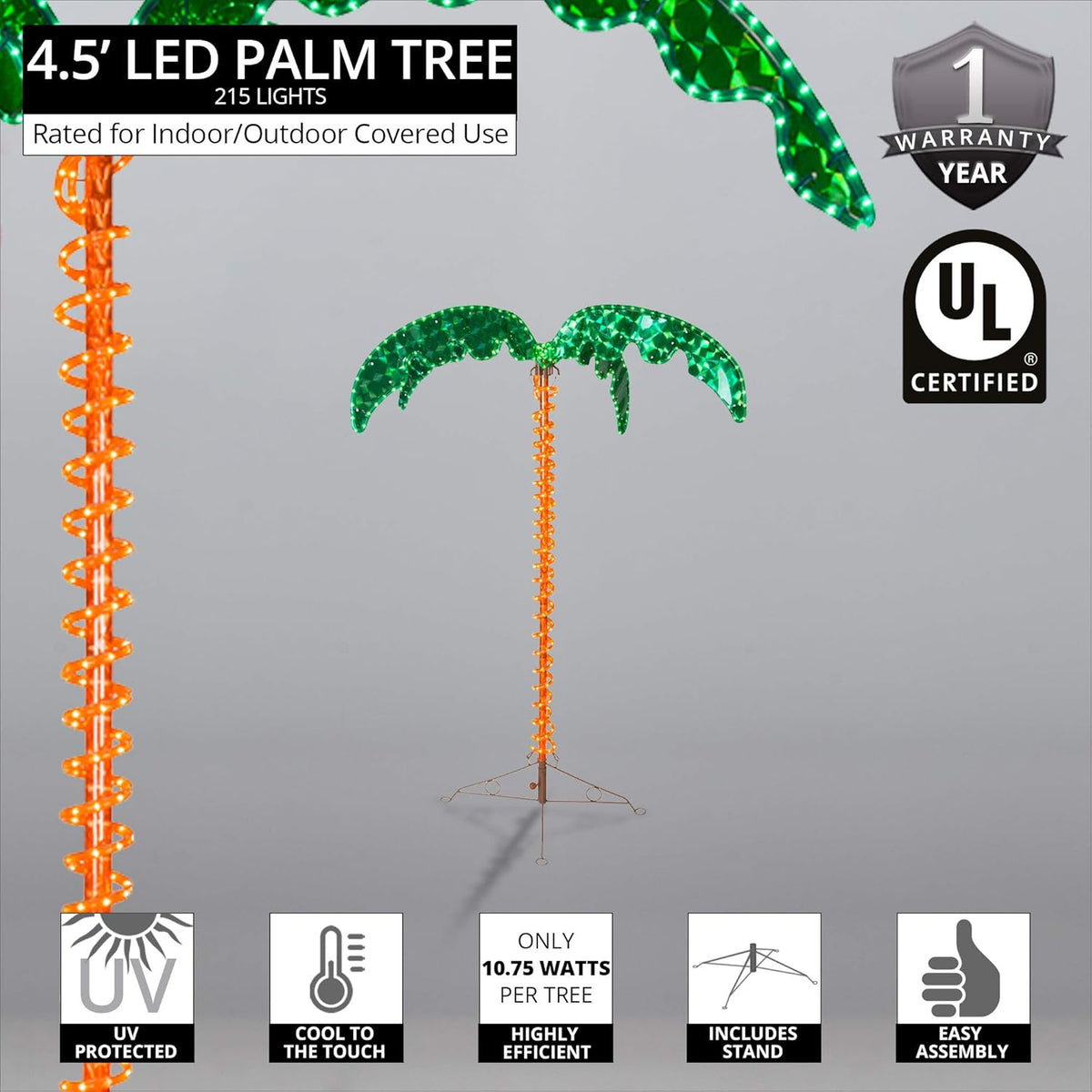 Tropical LED Rope Light Palm Tree (4.5 Foot) Z360