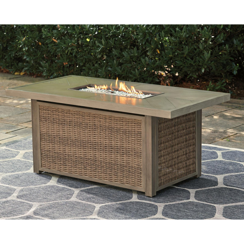 Rectangular Fire Pit Table in Beige G7576