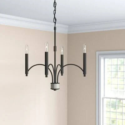 4-Light Candle Style Chandelier Gold Flamingo Finish H4573