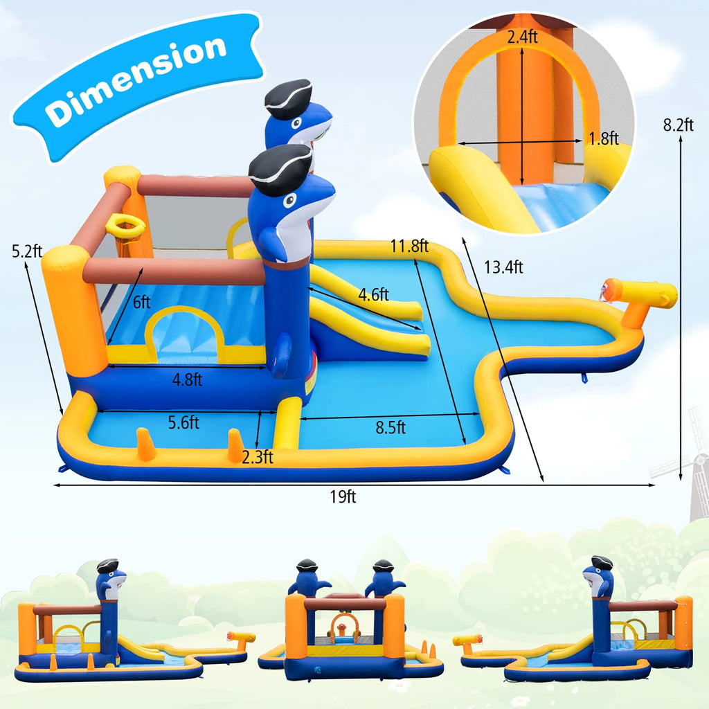 Inflatable Water Slide Park Bounce House Splash Pool Z53699