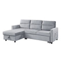 Gray Reversible Sleeper Sofa with Chaise S6485