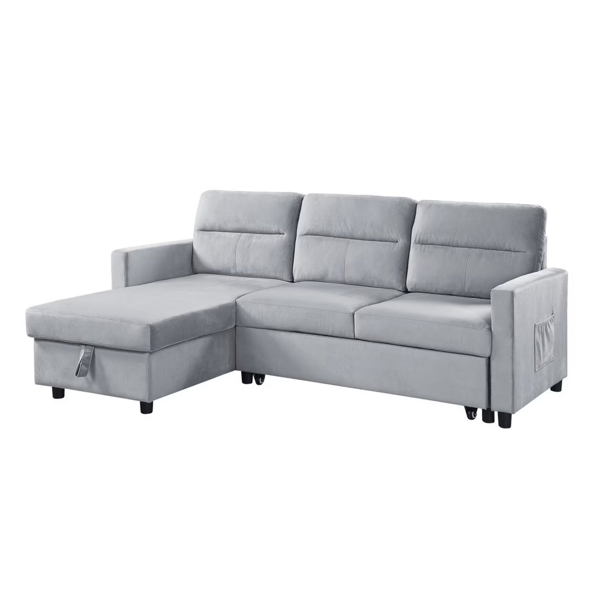 Gray Reversible Sleeper Sofa with Chaise S6485