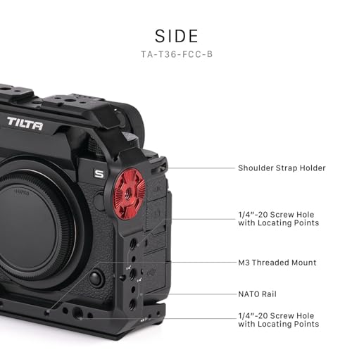 Camera Cage with NATO Rail, Rosette, Cold Shoe, and 1/4"-20 Threads A436115