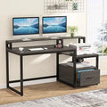 60 inch Computer Desk with File Drawer and Shelves X2881