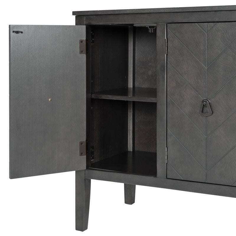 Grey Wooden Accent Storage Cabinet with Adjustable Shelf B758147