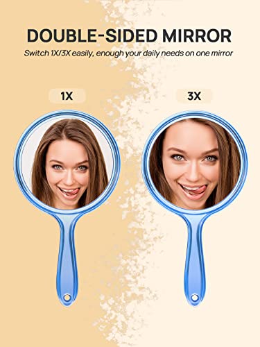 Double-Sided Handheld 1X/3X Magnifying Hand Mirror Z5889