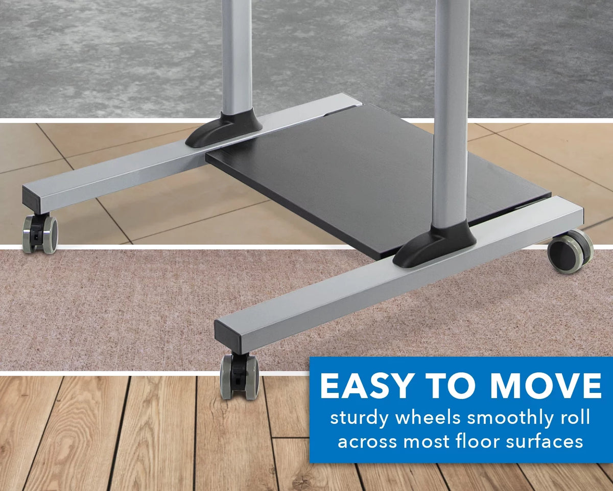 Extra Wide Mobile Standing Desk with Dual Monitor Mount B351818