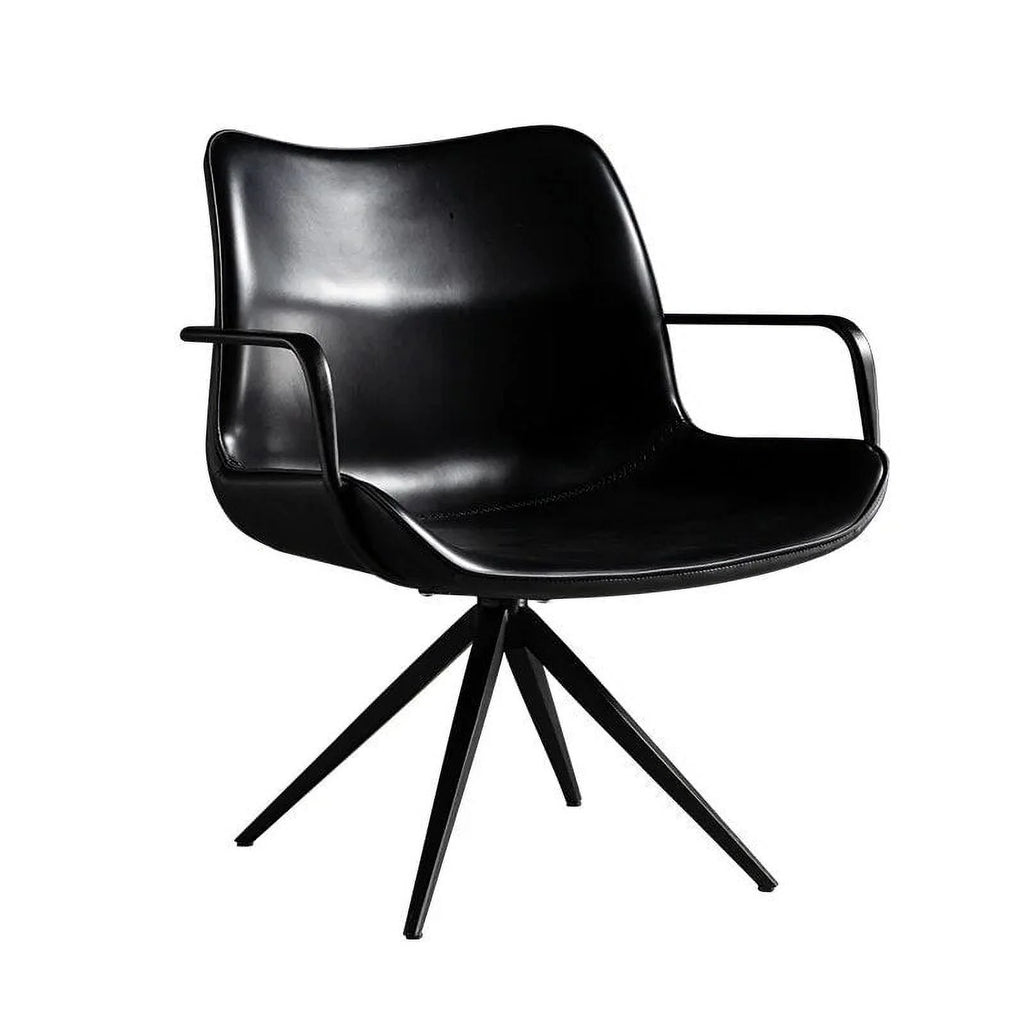 Nordic Retro Leisure Office Chair Leather Armchair Swivel Chair I438