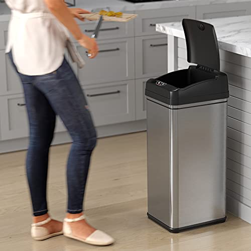 Stainless Steel 16 Gallon Touchless Sensor Trash Can D8423