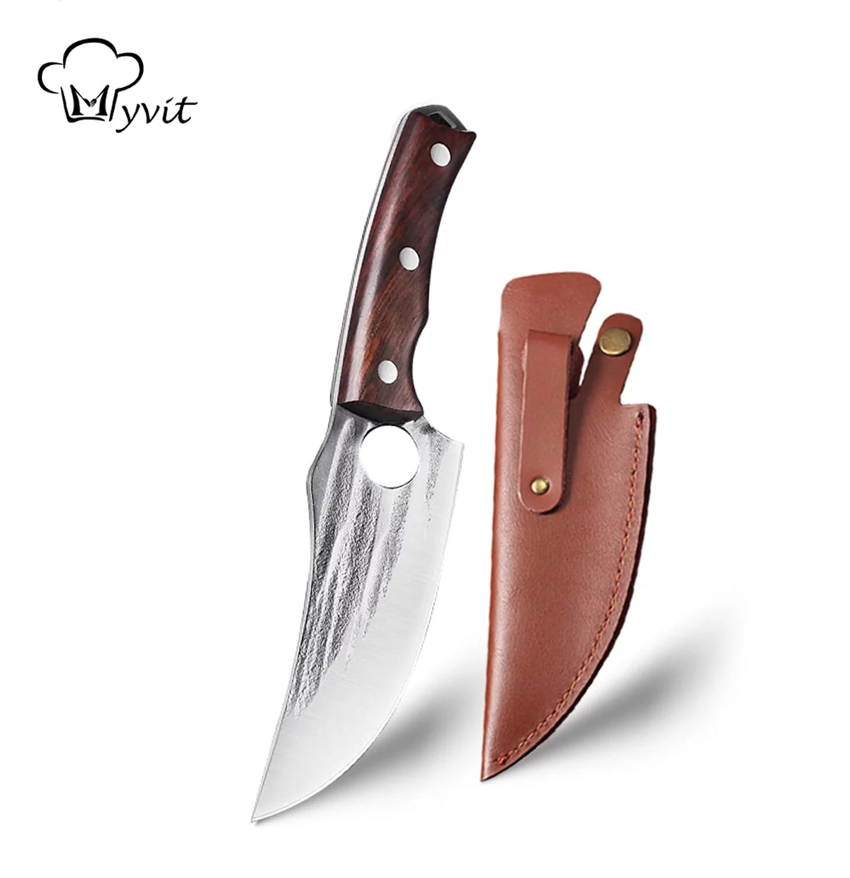 5.5 inch Full Tang High Carbon Steel Butcher Knife with Sheath W768975