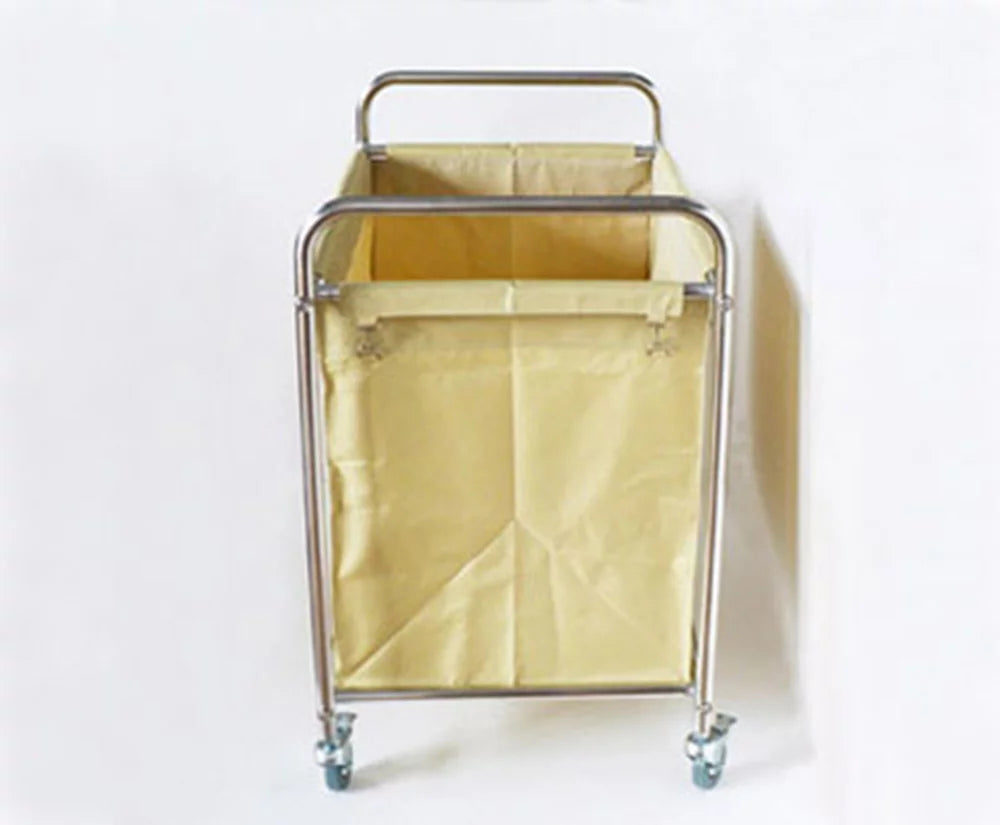 Laundry Sorter Cart with Removable Baskets Stainless Steel Frame Rolling Casters W30855
