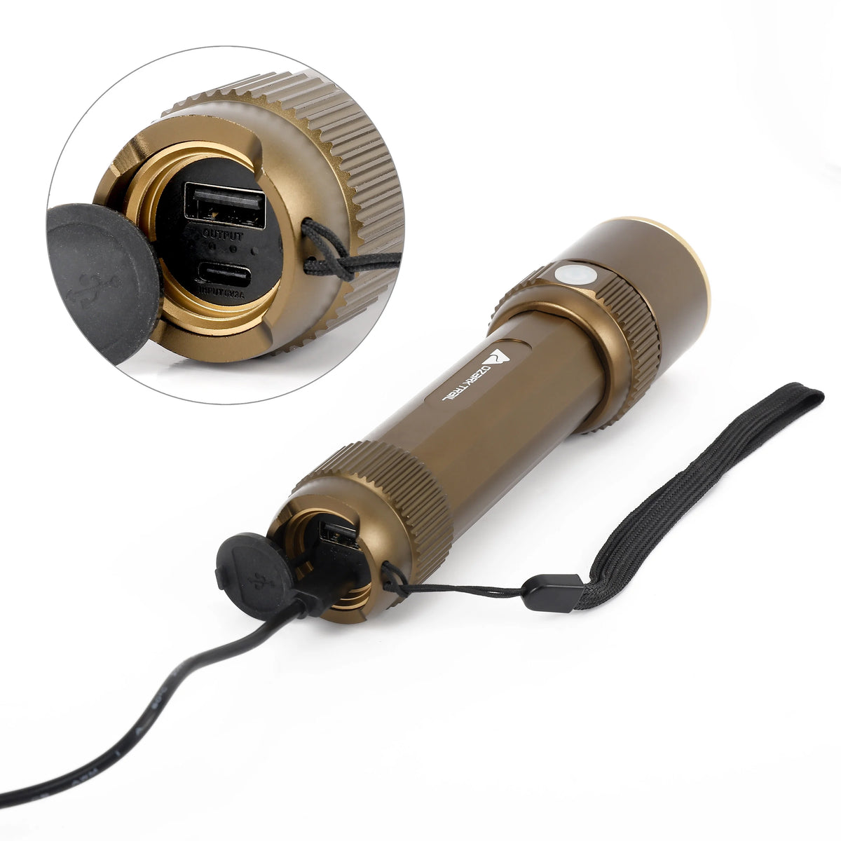 Rechargeable LED Flashlight with Power Bank and Hand Warmer, Green S944012