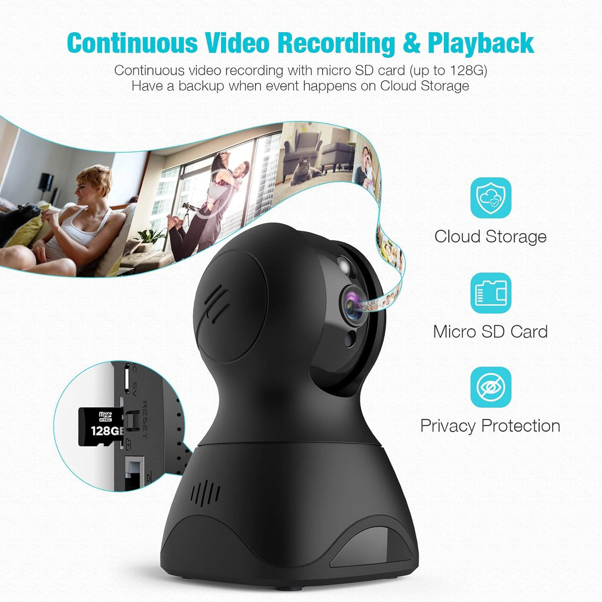 1080P WiFi Pan/Tilt Pet Camera with Night Vision C331153