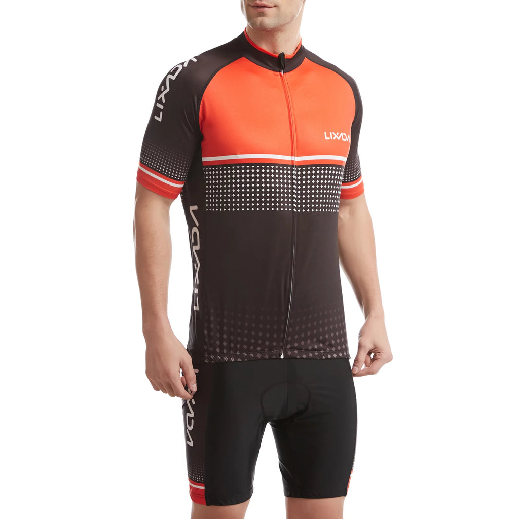 Breathable Quick-Dry Short Sleeve Cycling Jersey and Padded Shorts Set I82525