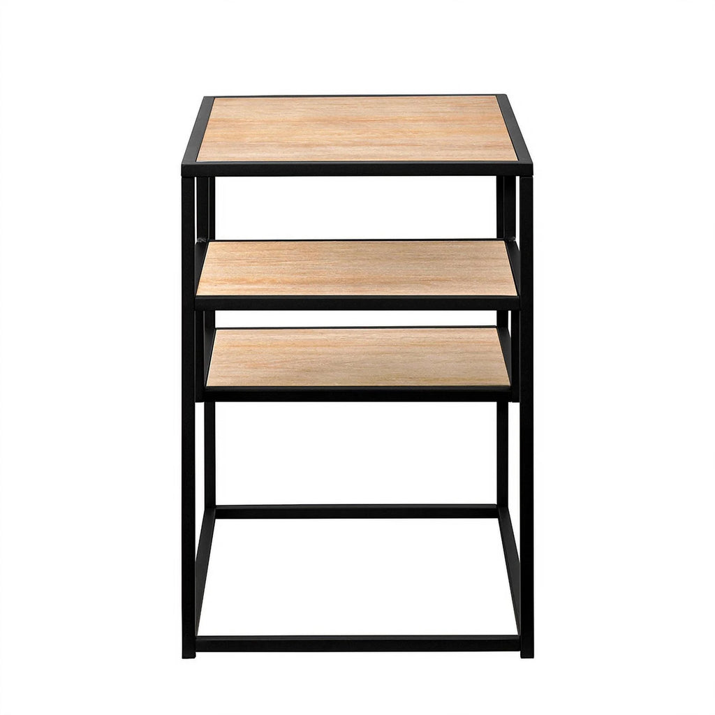 16" Metal and Wood Side Table R90841