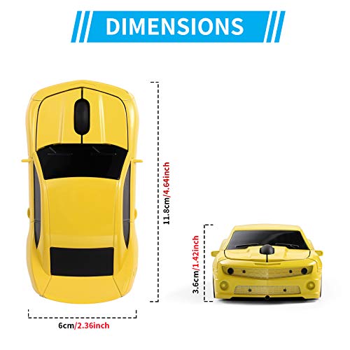 Red Wireless Sports Car Shaped Mouse with LED Headlights A591489