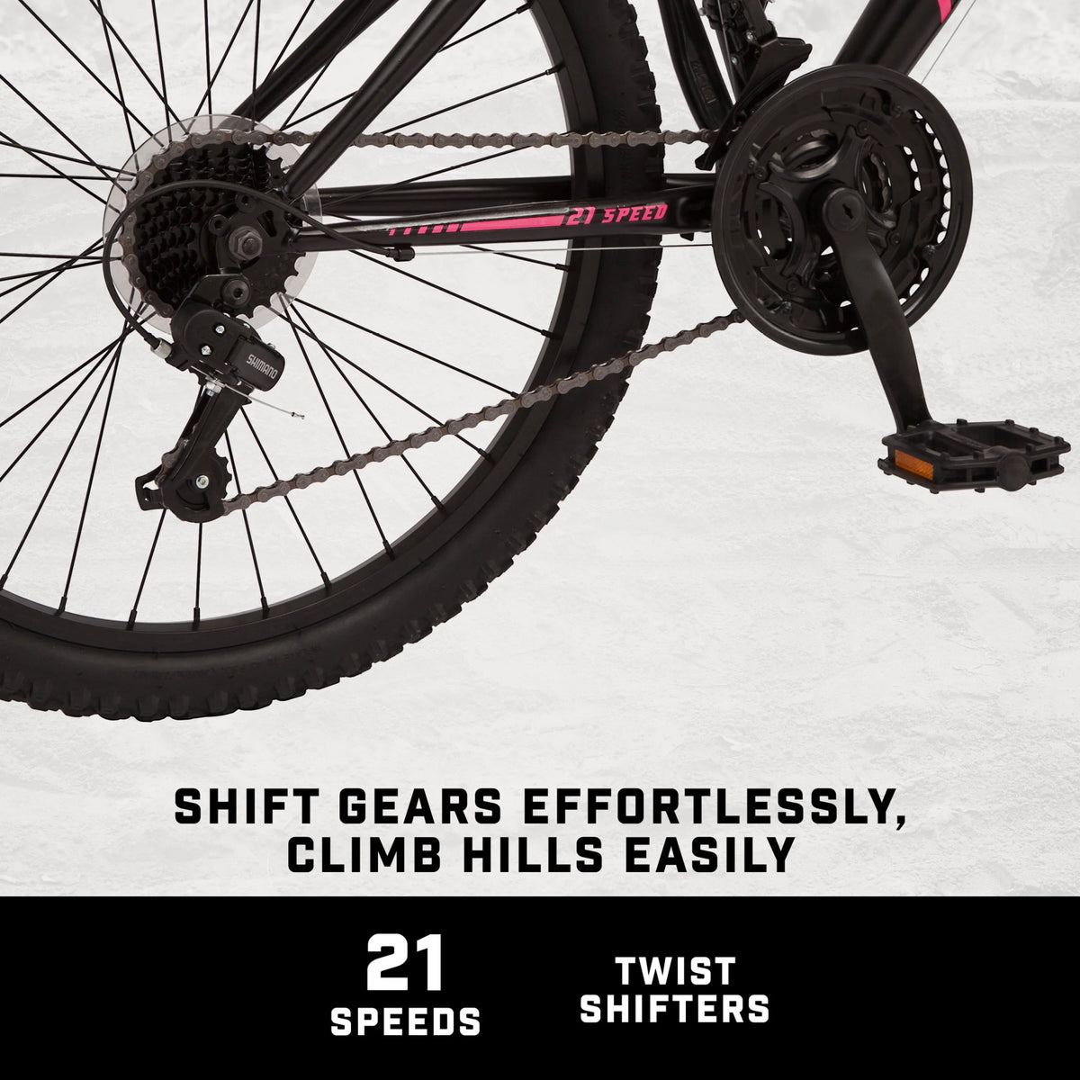 Black 24-in. 21 Speeds Mountain Bike B146267