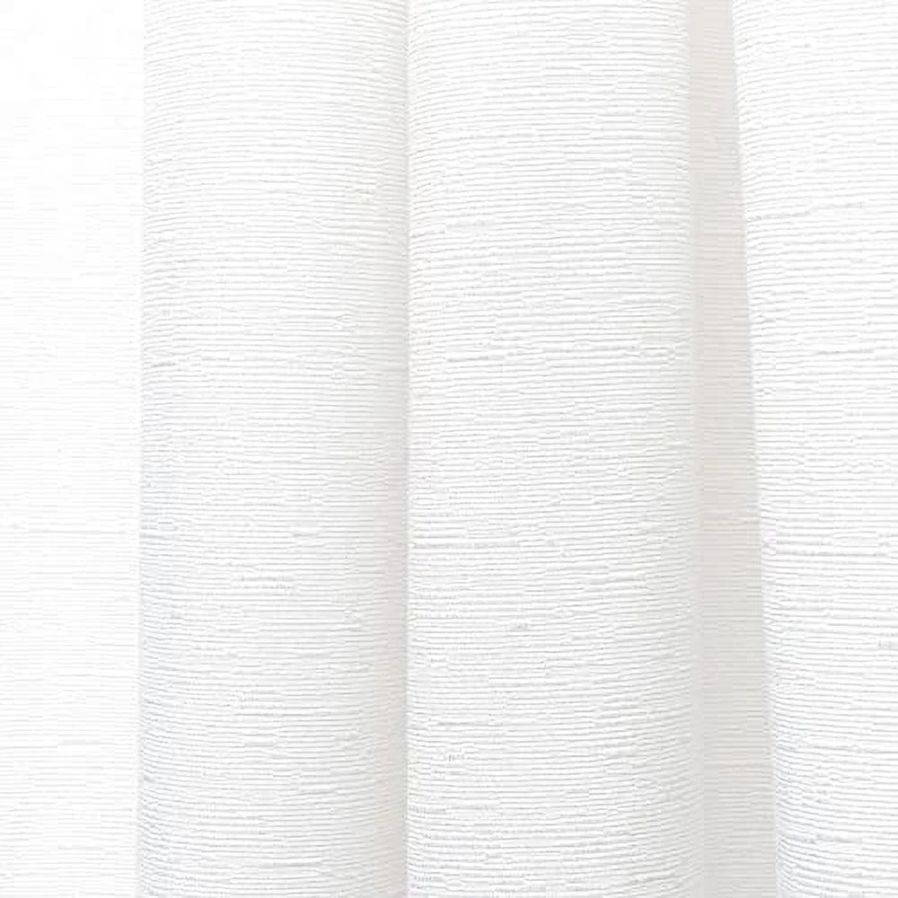 Cotton Blend Grommet Top Light Filtering Curtain Panels, 52"x96", White, Set of 2 R78154