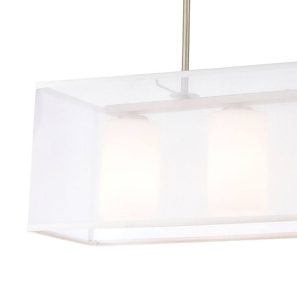 4-Light Island Light in Aged Silver with Frosted Glass K60471