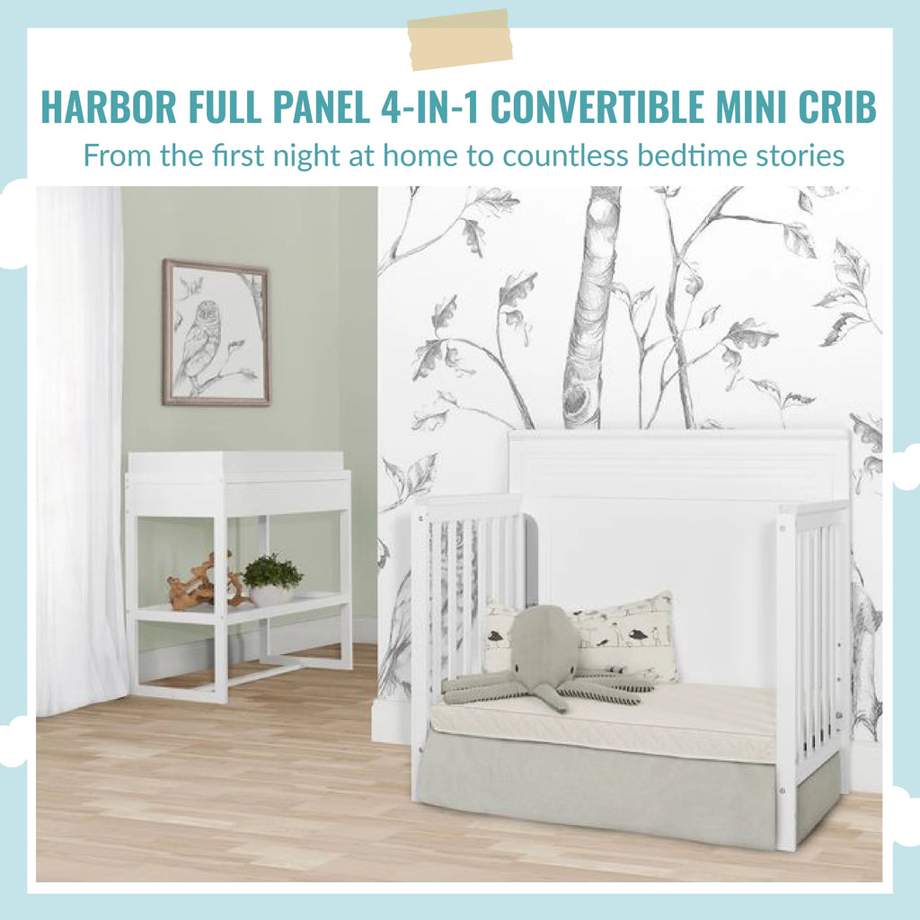 White 4-in-1 Convertible Mini Crib K347