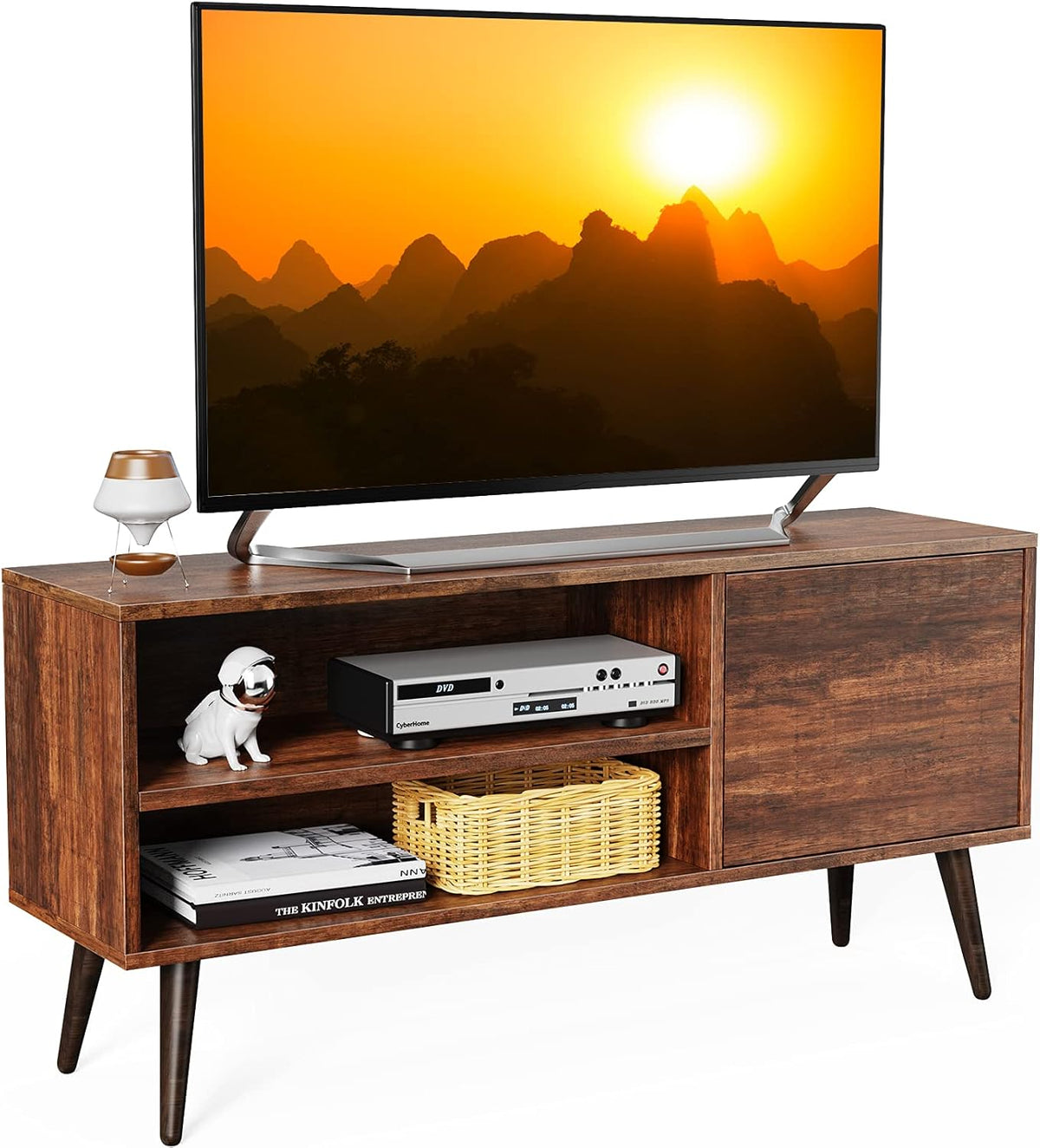 Retro Wood TV Console Table with Storage X77743
