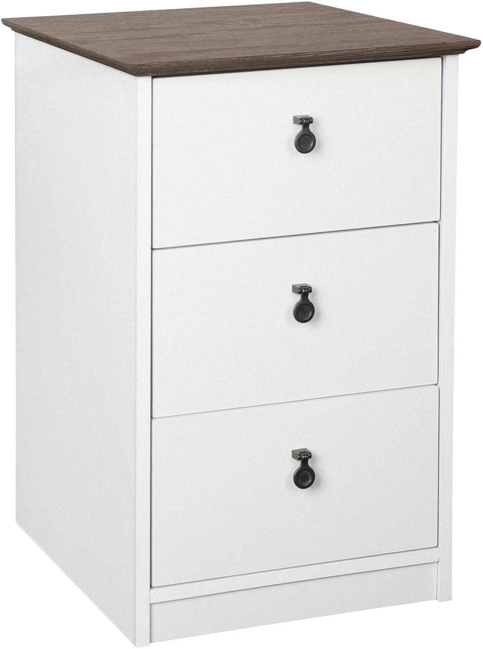 Gray Oak/White 3-Drawer Filing Cabinet I6755