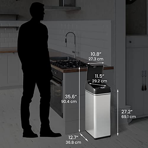 Stainless Steel 16 Gallon Touchless Sensor Trash Can D8423