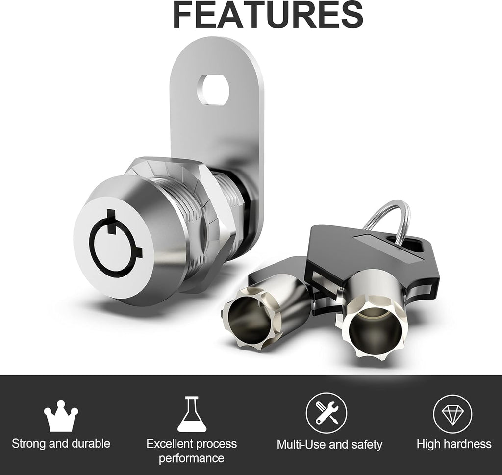 6 Pack 1-1/8 Inch Keyed Alike Zinc Alloy Cam Lock G6320