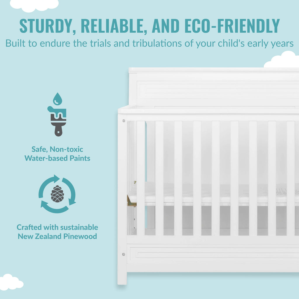 White 4-in-1 Convertible Mini Crib K347