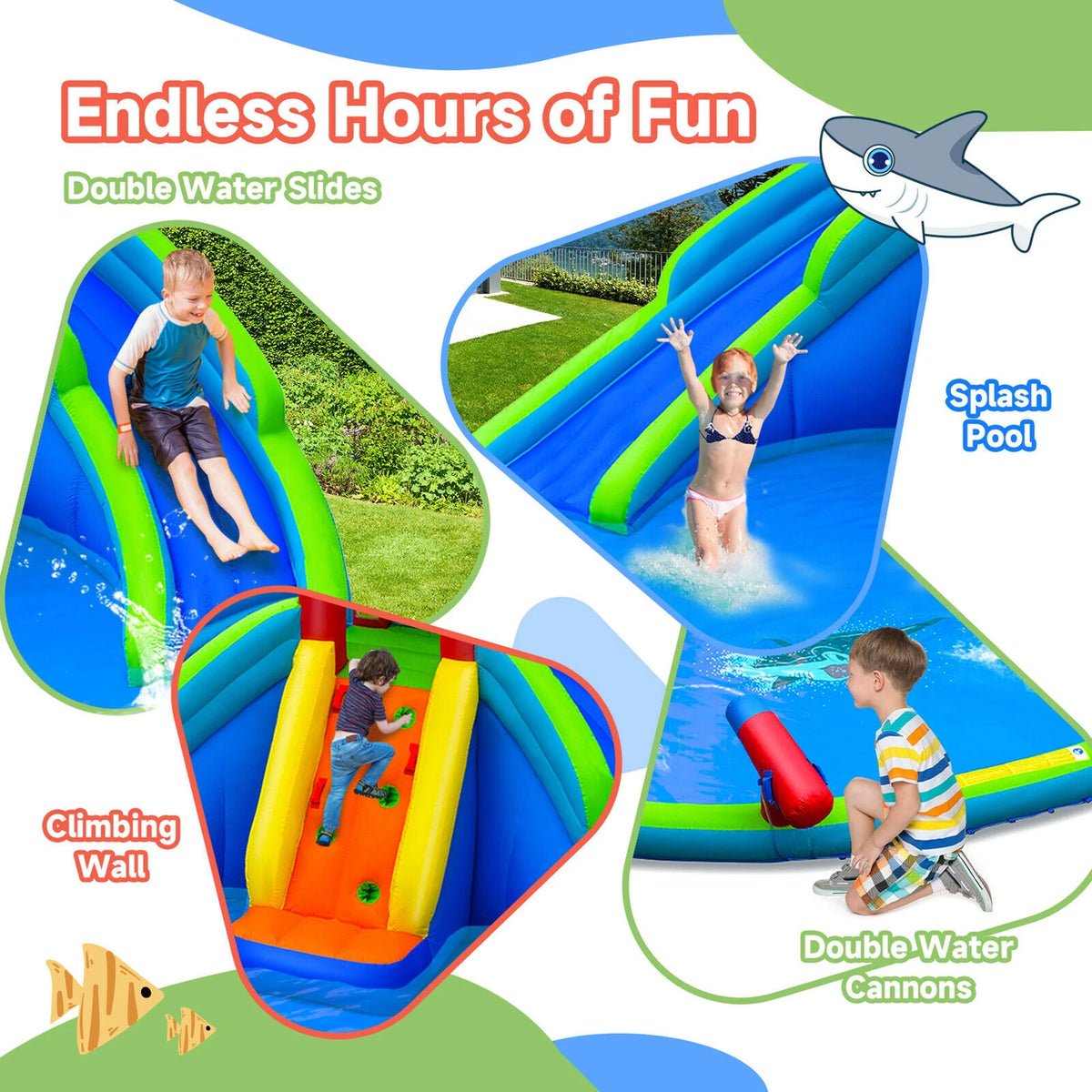 Inflatable Waterslide Bounce House with Handrail N4606