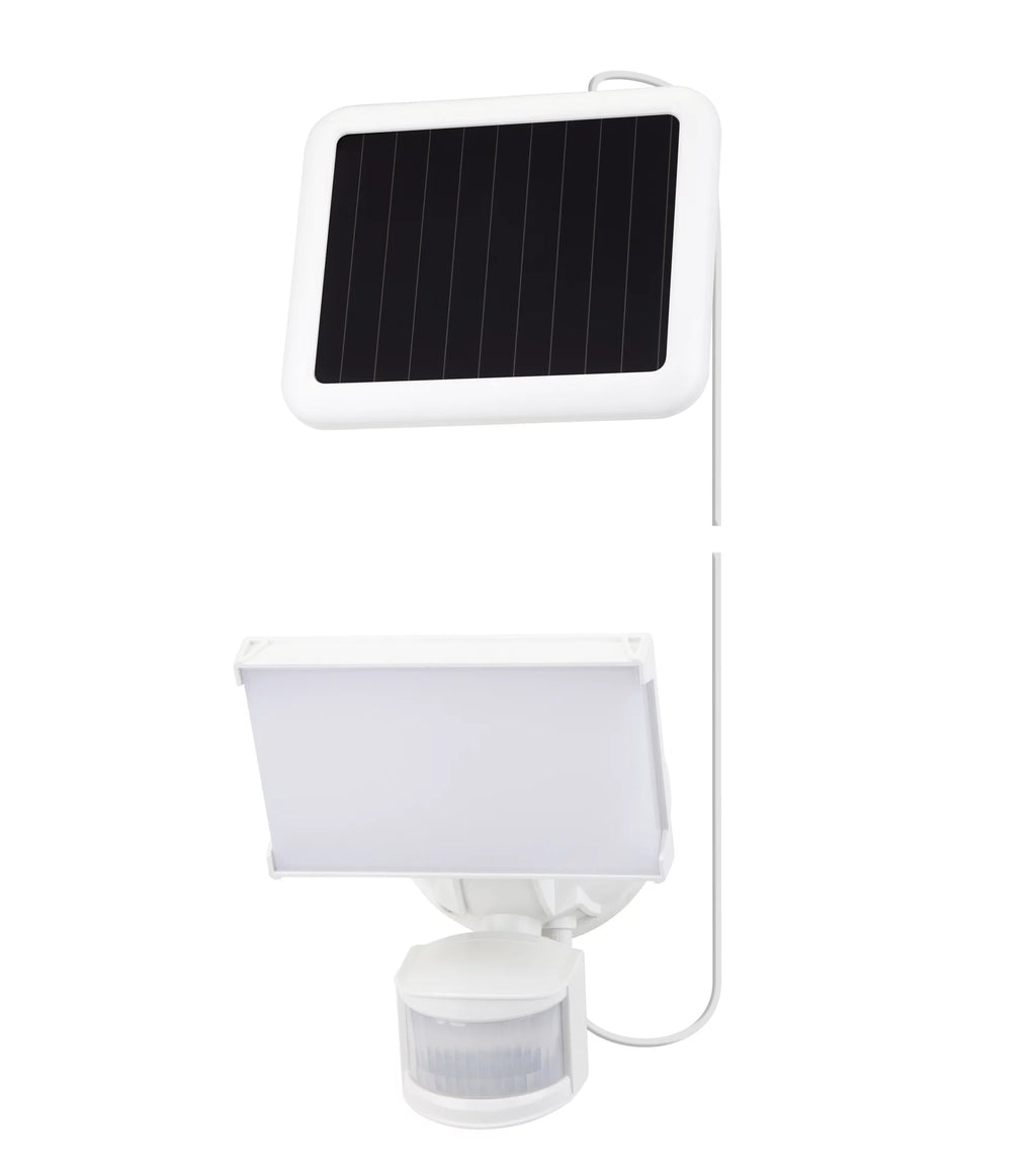 Solar Three Head LED Motion Sensing Security Flood Light, White, 2000 Lumen R640
