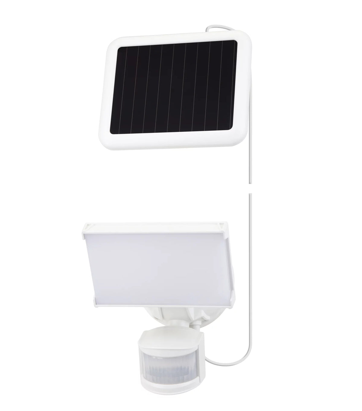 Solar Three Head LED Motion Sensing Security Flood Light, White, 2000 Lumen R640