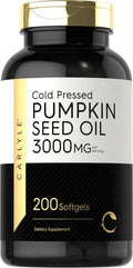 Pumpkin Seed Oil 3000mg 200 Softgel Capsules Non-GMO Gluten Free Cold Pressed Dietary Supplement M674934