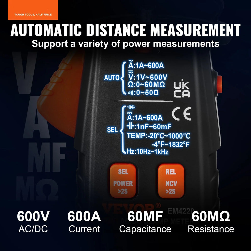 6000 Counts True RMS Digital Clamp Meter M48792