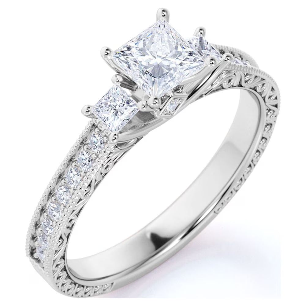 10K White Gold Princess Cut Diamond Engagement Ring M615902