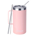 40 oz Stainless Steel Insulated Tumbler with Handle, Lid & Straws X9037