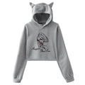 Cat Ears Hoodie Long Sleeve Crop Top E1191