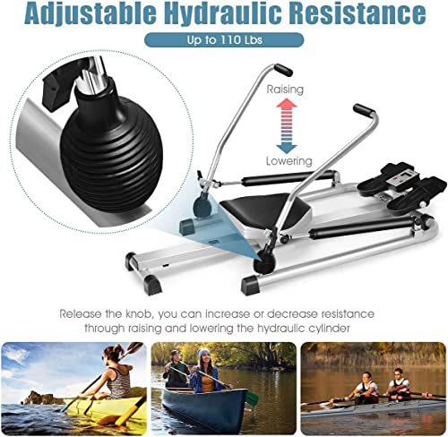 Hydraulic Rowing Machine with LCD Monitor and Adjustable Resistance O9877