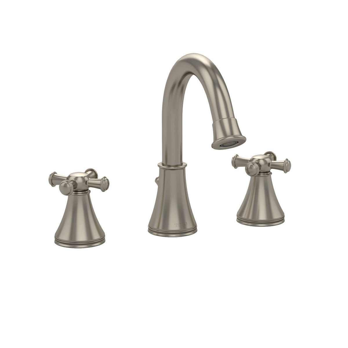 Brushed Nickel Widespread Bathroom Faucet with Cross Handles N3231