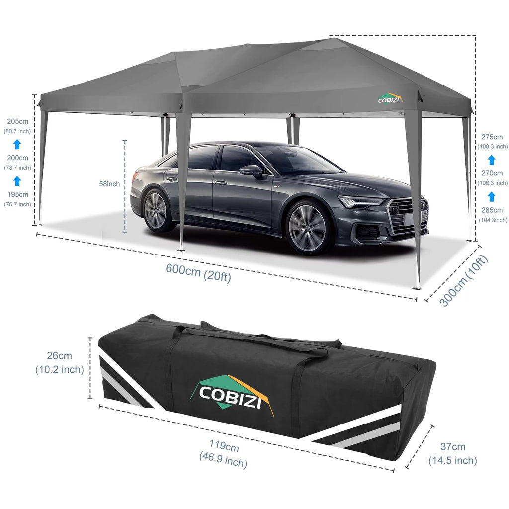 10x20 Pop up Canopy Tent with 6 Removable Sidewalls L6330