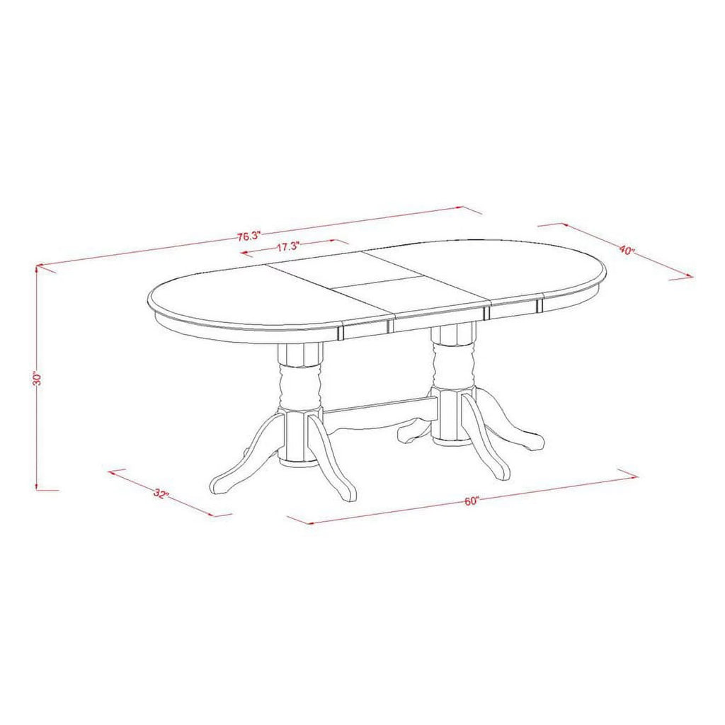 5-piece Espresso Wood Dining Table Set I4428