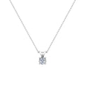 14 Karat White Gold Diamond Solitaire Necklace, 18 Inches B8372