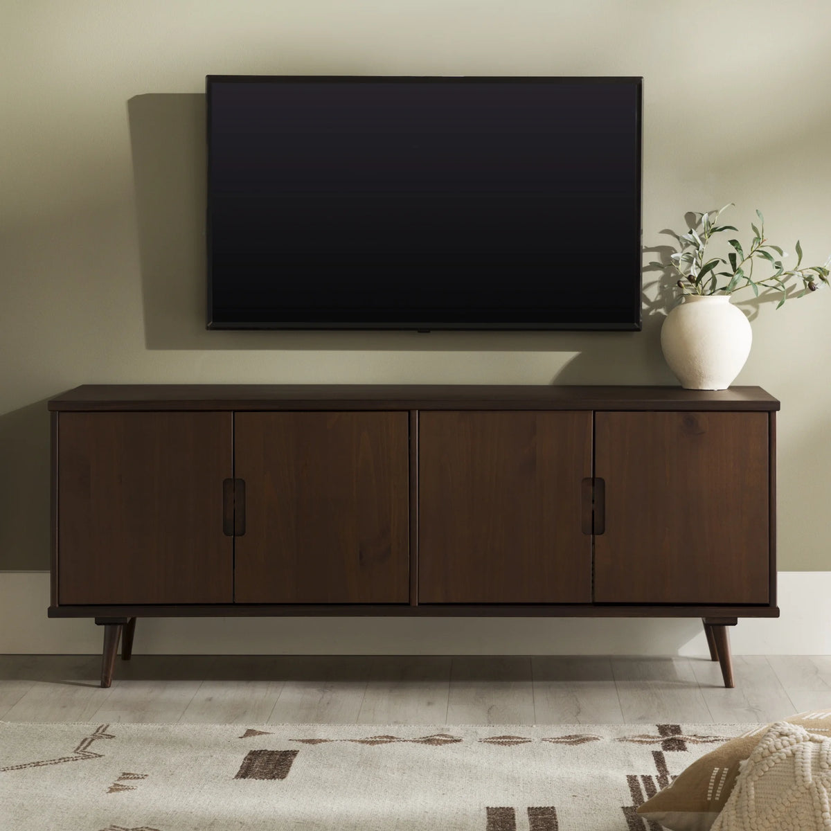 4-Door Walnut TV Stand B2084