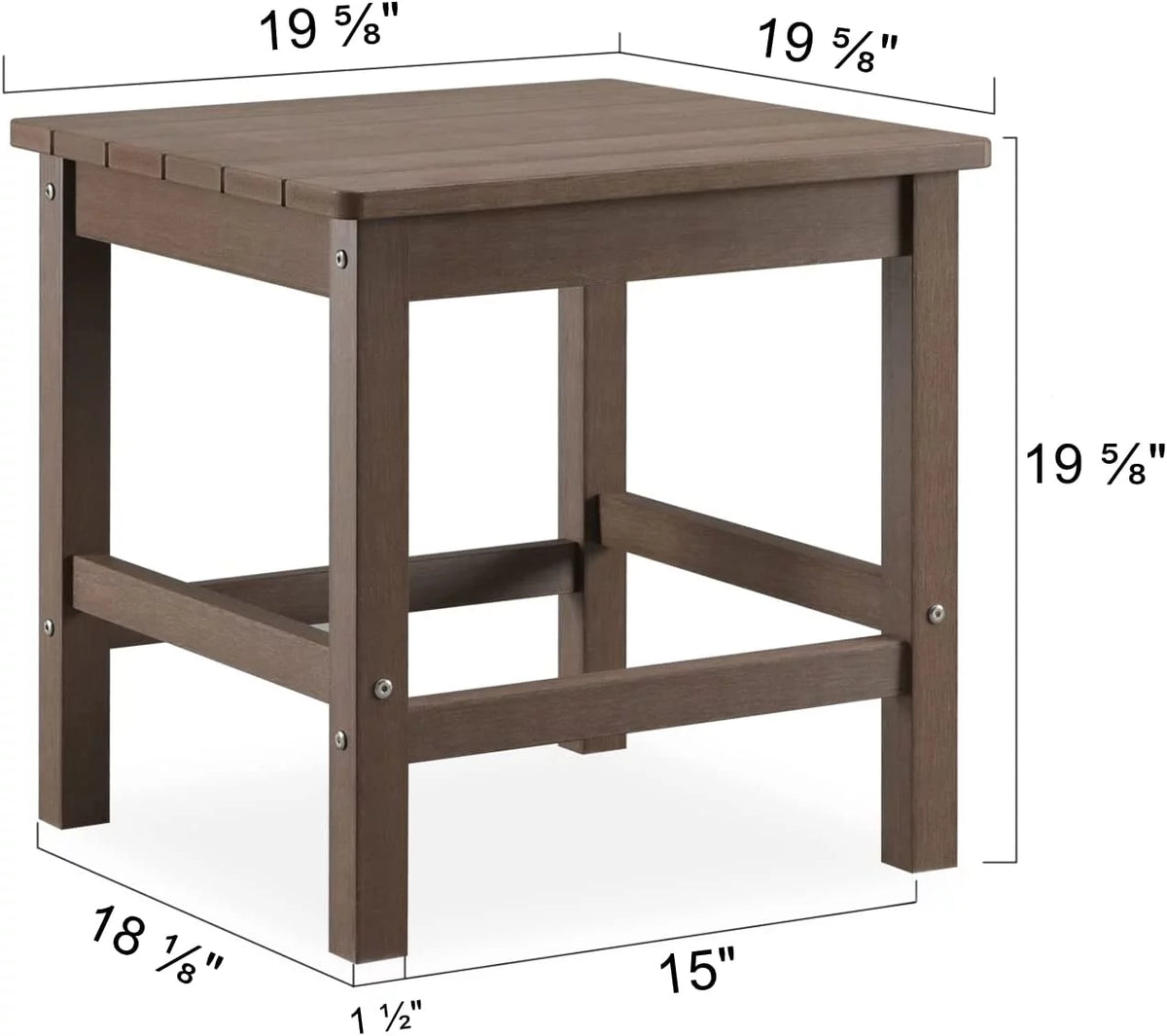 Oversized Poly Lumber Outdoor Side Table (Brown) J339430